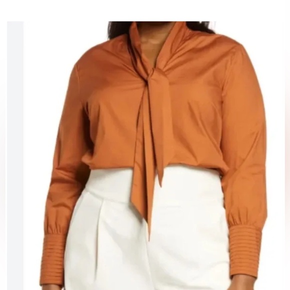 11 HONORÉ Mock Neck Long Sleeve Blouse Size 14 - Picture 2 of 8